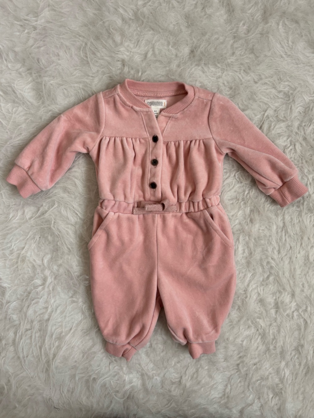 Gymboree Soft Pink Buttoned Romper